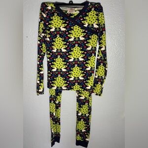 Hanna Andersson Organic Cotton Holiday Floral Rabbit Pajamas Size 160 US 14‎